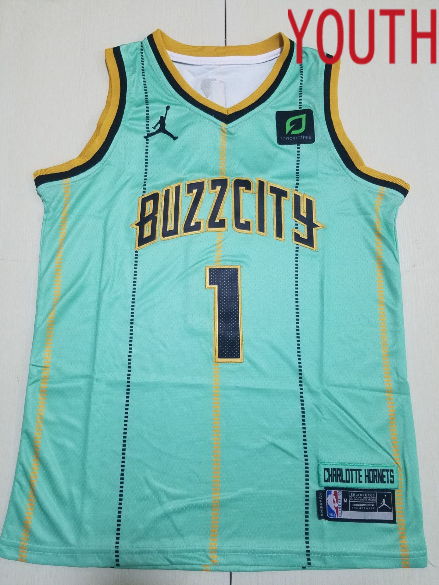 Youth Charlotte Hornets 1 LaMelo Ball Jordan Brand Light Green 2022 NBA Jersey
